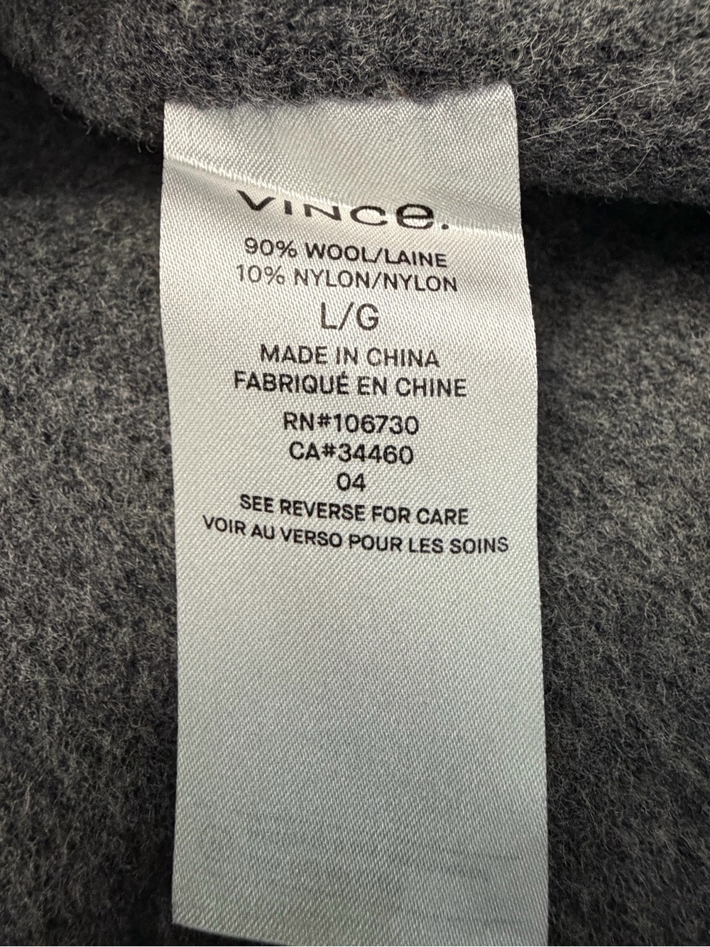 Vince blanket wool-blend coat in gray with belt - Picture 5 of 9